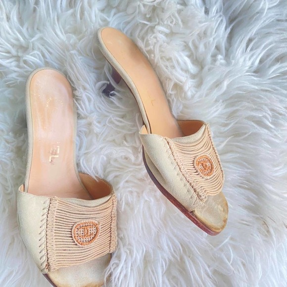 Authentic Tweed Beaded Chanel Heels in a Size 5 - Picture 2 of 4